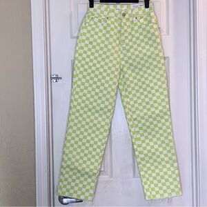 Pacsun High Rise Straight Checkerboard Jeans Size 24